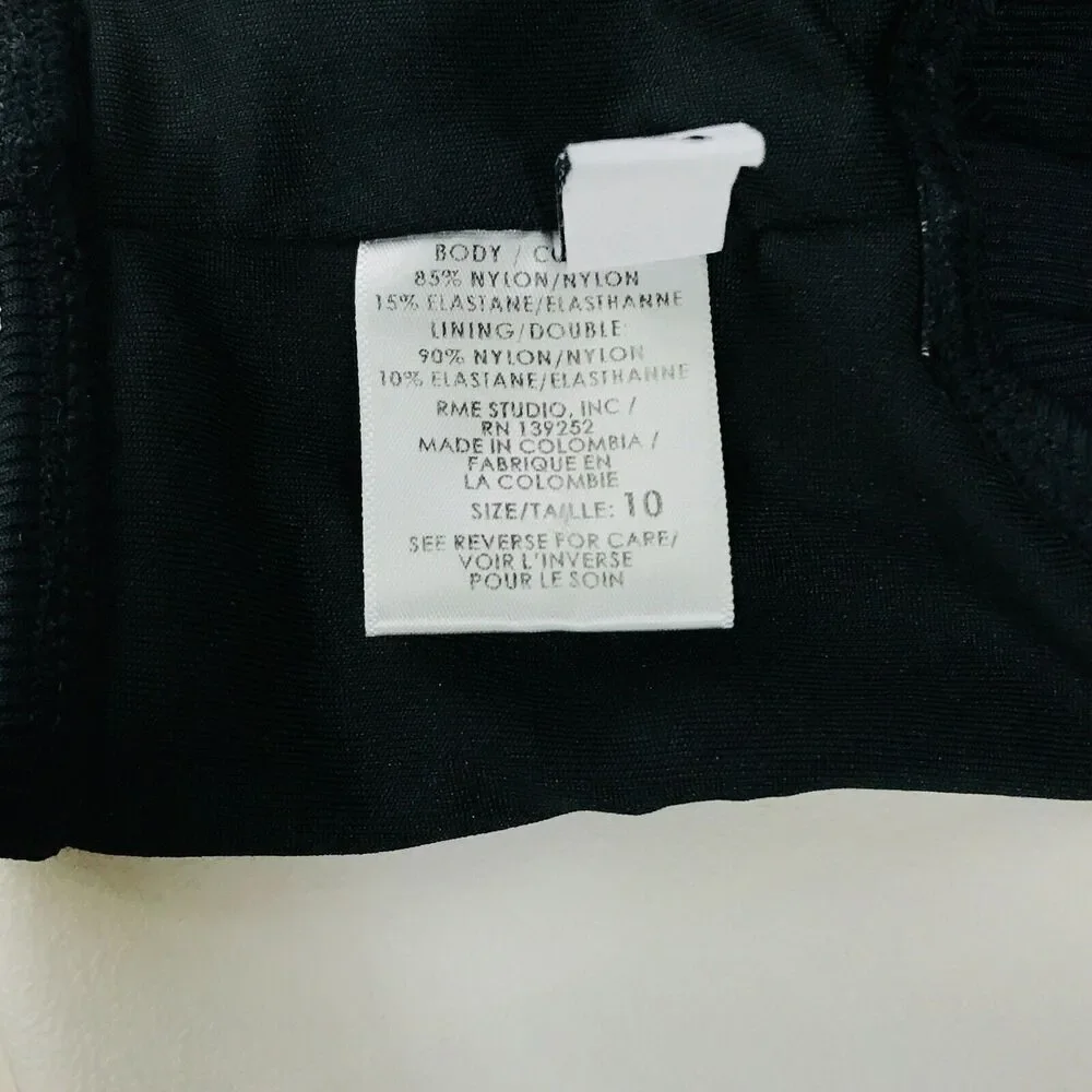 Little Peixoto Girl's 10 Swim Top Black Lace Up Ribbed Cami Lined Unpadded CD27